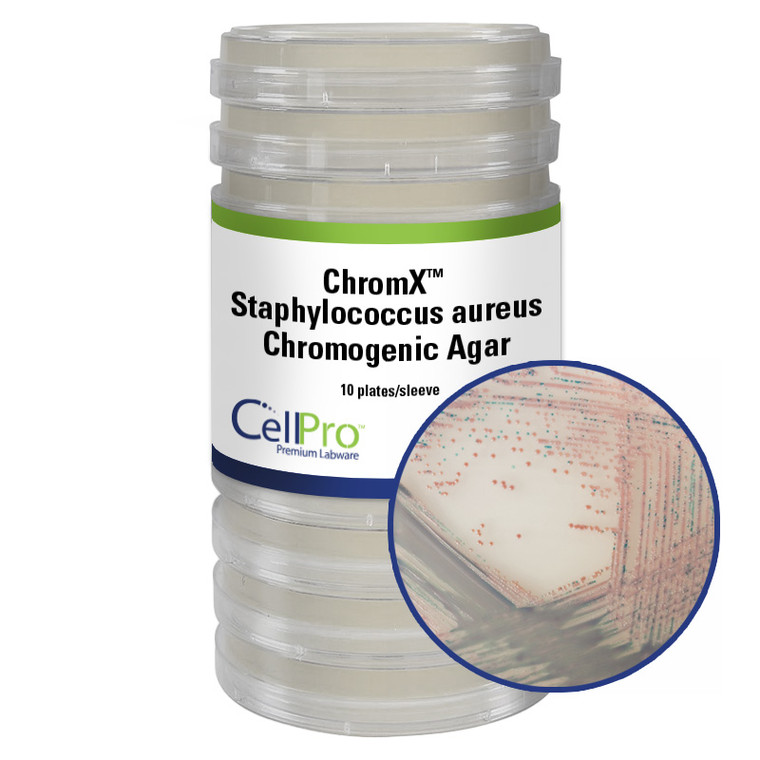 ChromX™ Staphylococcus aureus Chromogenic Agar, 20 mL, 10/Pk