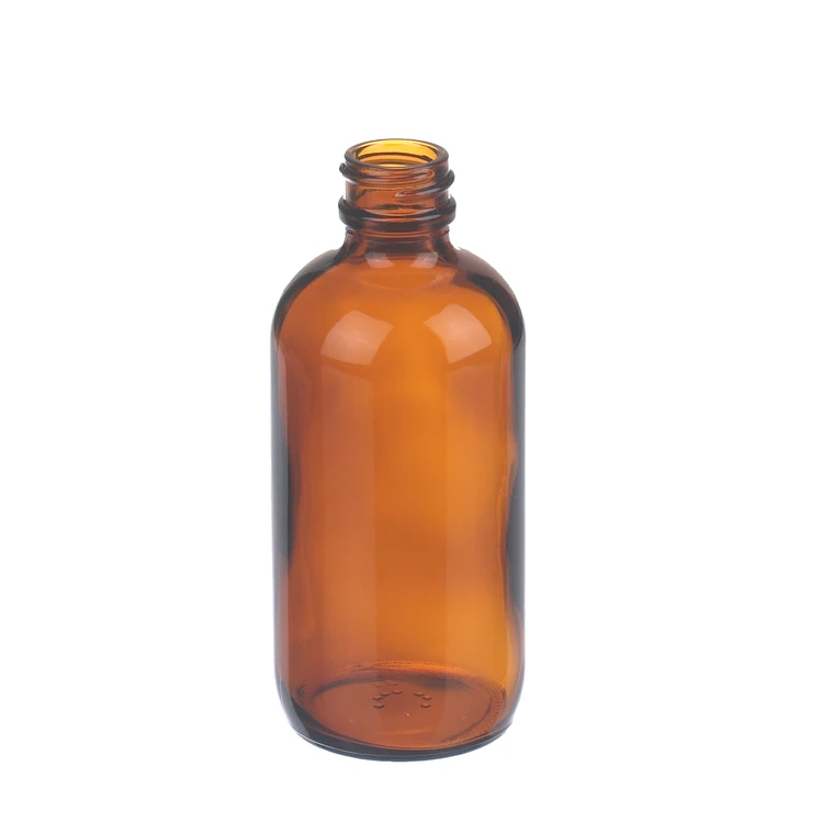 WHEATON Boston Round Bottle, Amber, 4 oz