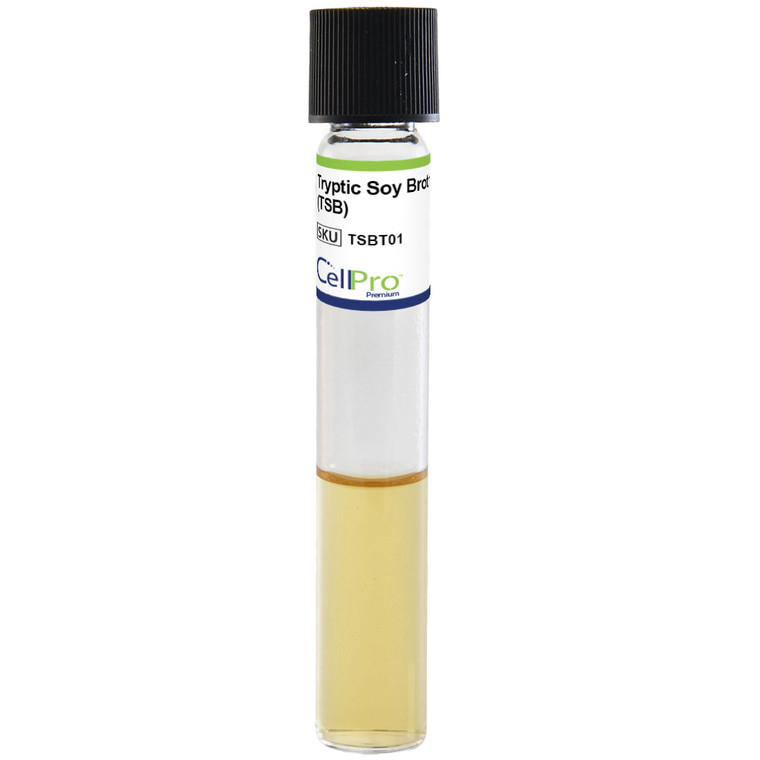 Tryptic Soy Broth (TSB), 1 mL, 13 × 100 mm Polycarbonate Tube, Screw Cap, 10/Pk