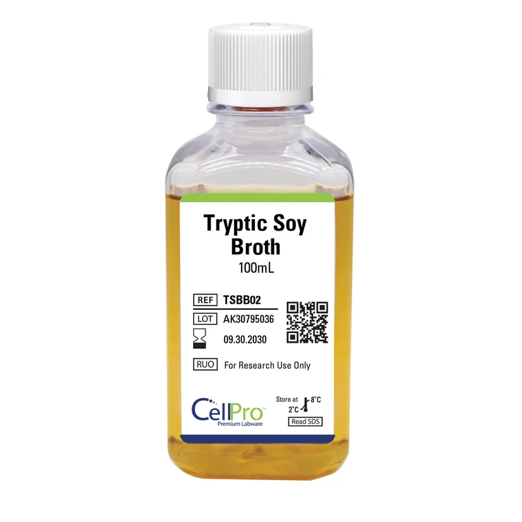 Tryptic Soy Broth (TSB), 100 mL (8 oz), Paragon Clean Room Grade, 1/Pk