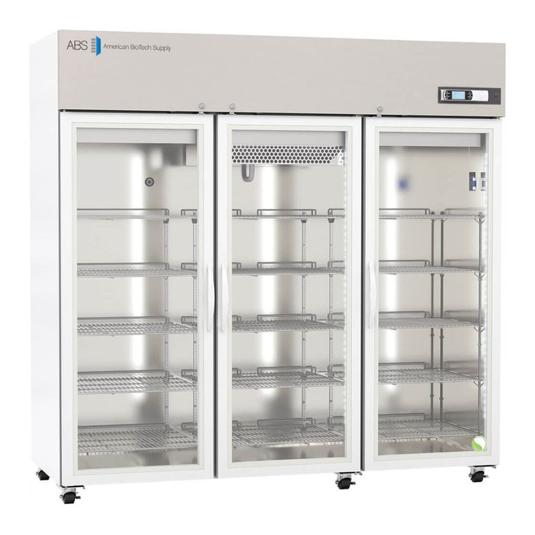 American BioTech Supply™ (ABT-HC-PL-72) 72cu. ft. Triple Swing Premier Glass Door Laboratory Refrigerator | 1°C to 10°C