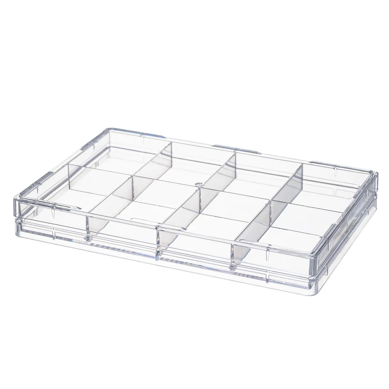 8-Well Square Cell Culture Plate with Lid, Flat Bottom. Sterile, 50/Case