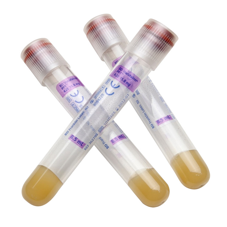 BD® 362799 Vacutainer™ PPT™ Plasma Preparation Tube, 16mm x 100mm, 8.5mL Draw Volume, Pearl White, Mylar Label, K2EDTA, 1000/Case