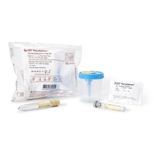BD® 364956 Vacutainer™ Urine Specimen Collection Kit, 8mL Draw Volume Plastic Sterile, 50/Case