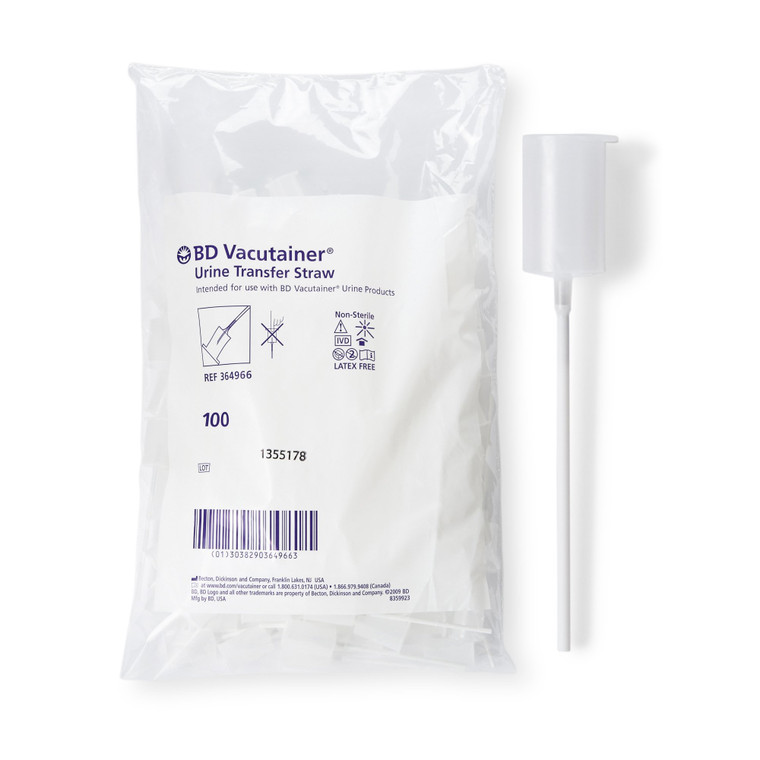 Urine Transfer Straw Vacutainer® 364966 For BD Vacutainer® Urine Collection System, 1000/Case