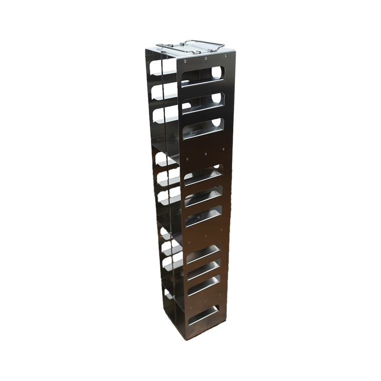 Aluminum Freezer Racks for 2" Standard Boxes, Vertical Configuration, 14 Box Capacity