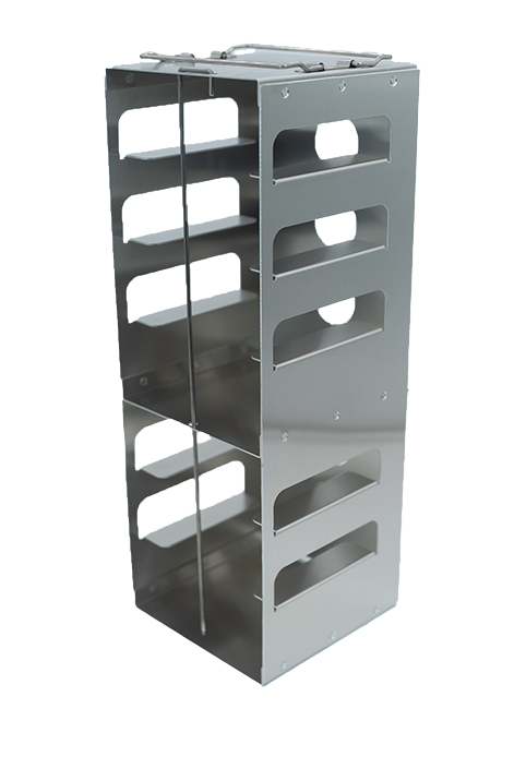 Aluminum Freezer Racks for 2" Standard Boxes, Vertical Configuration, 7 Box Capacity