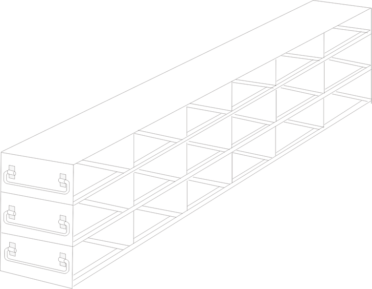 Stainless Steel Upright Freezer Drawer Rack for MATRIX Boxes, FluidX Boxes & Micronic Racks, 6 x 3 configuration, 18 Box Capacity