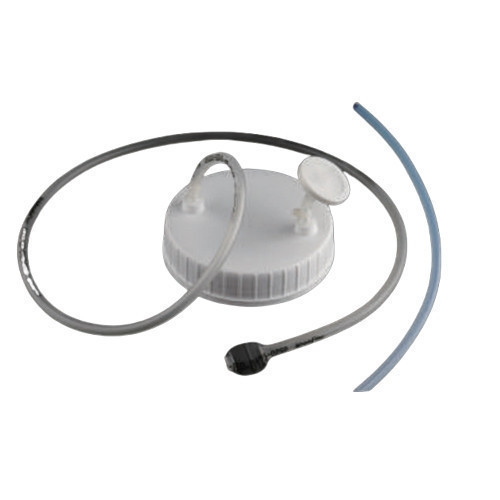 2L High Efficiency Erlenmeyer Flask Multifunctional Transfer Cap with Silicon Tube (100cm 3/16" ID 3/8" OD), Male CPC Connector with Female Sealing Cap, Vent Filter (0.22 μm Φ24mm), without Flask, Sterile, 1/pk, 4/cs