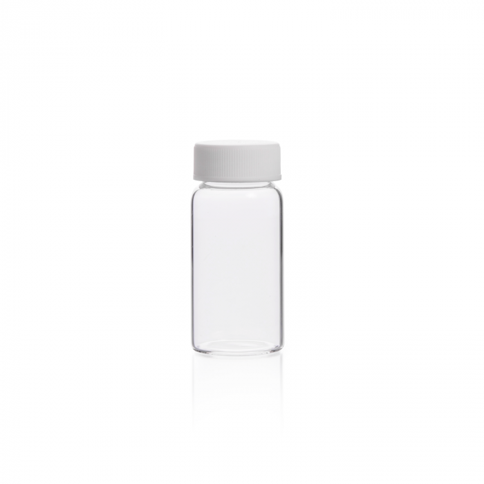 KIMBLE® 20 mL Glass Scintillation Vial With Attached Cap, 22-400 GPI Finish