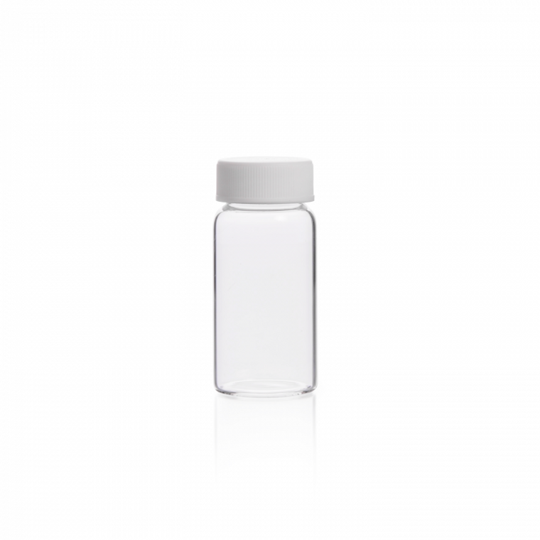 KIMBLE® 20 mL Glass Scintillation Vial With Attached Cap,2 4-400 GPI Finish