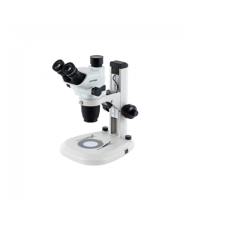 Unitron® Z645 Trinocular Zoom Stereo Microscope, on Coaxial Coarse/ Fine Focusing LED Stand, 0.67-4.5x zoom, PL10x/22mm