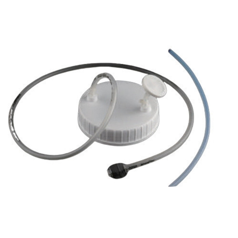3L High Efficiency Erlenmeyer Flask Multifunctional Transfer Cap with Silicon Tube (100cm 3/16" ID 3/8" OD), Male CPC Connector with Female Sealing Cap, Vent Filter (0.22 μm Φ24mm), without Flask, Sterile, 1/pk, 4/cs