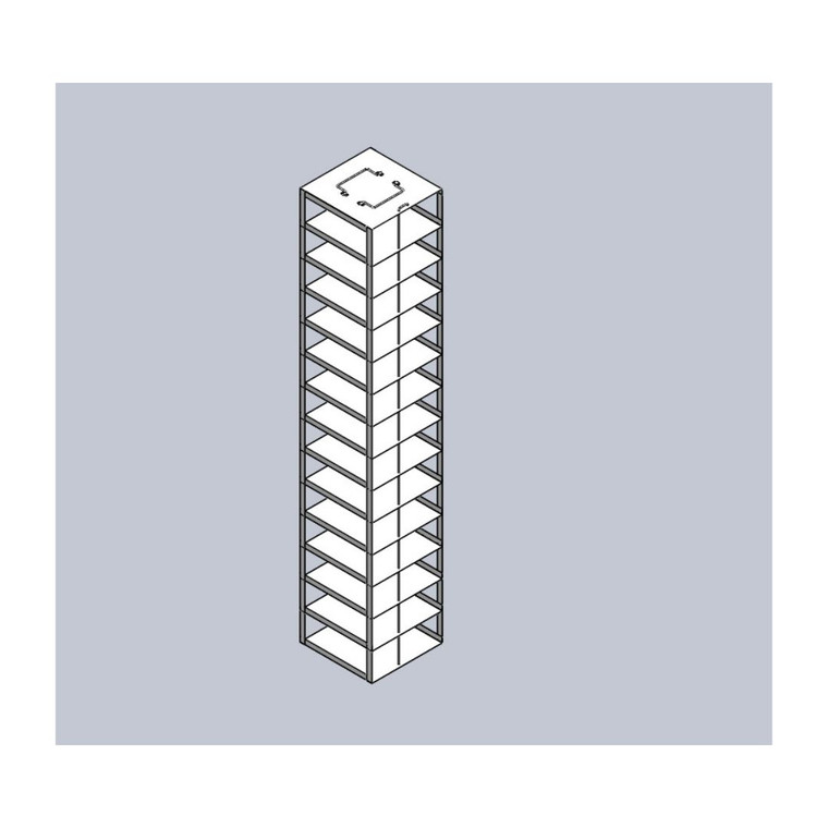 Stainless Steel Vertical Rack for SBS formatted boxes, Holds 14 boxes