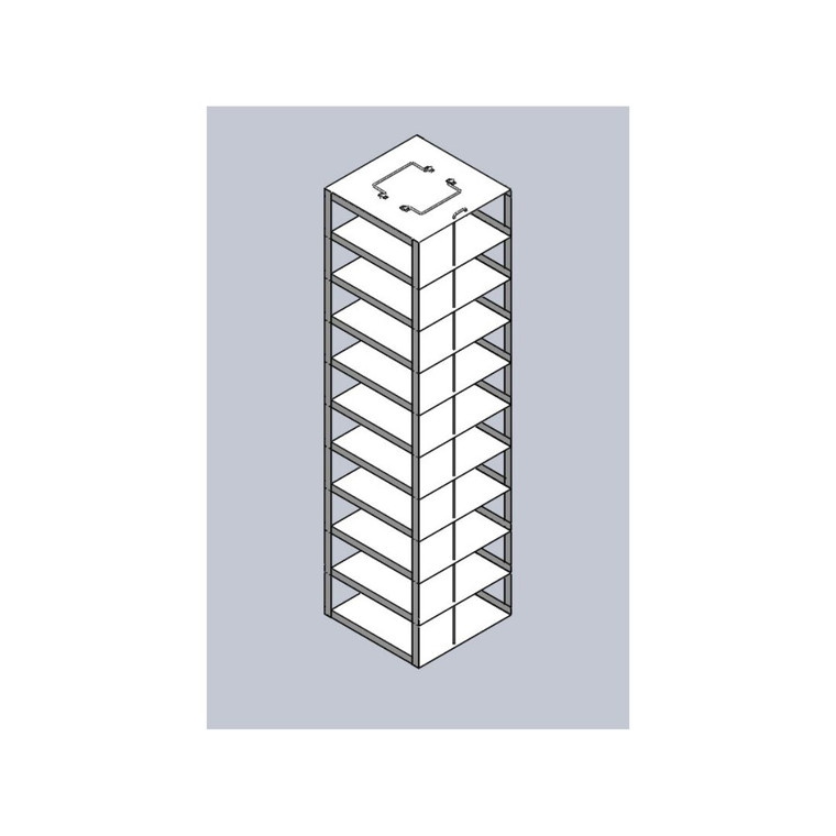 Vertical Freezer Rack for 100-Place Slide Boxes, Holds 10 boxes