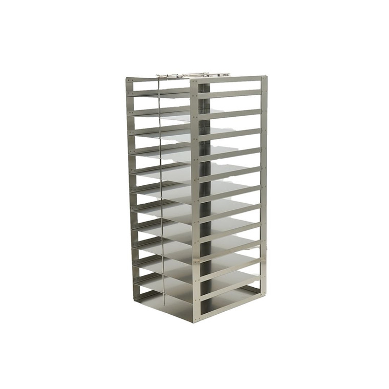 Vertical Freezer Rack for 100-Place Slide Boxes, Holds 12 boxes