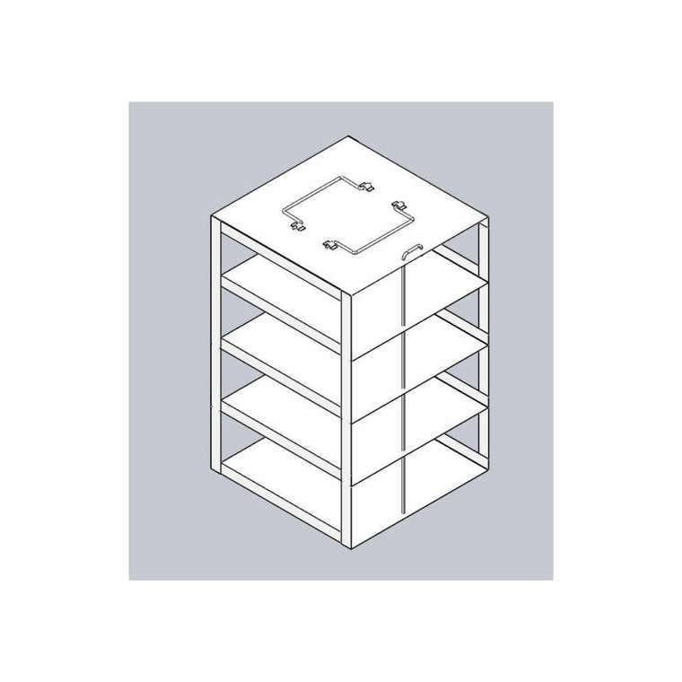 Vertical Freezer Rack for 100-Place Slide Boxes, Holds 4 boxes