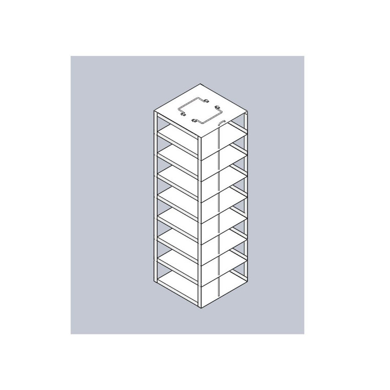 Vertical Freezer Rack for 100-Place Slide Boxes, Holds 8 boxes