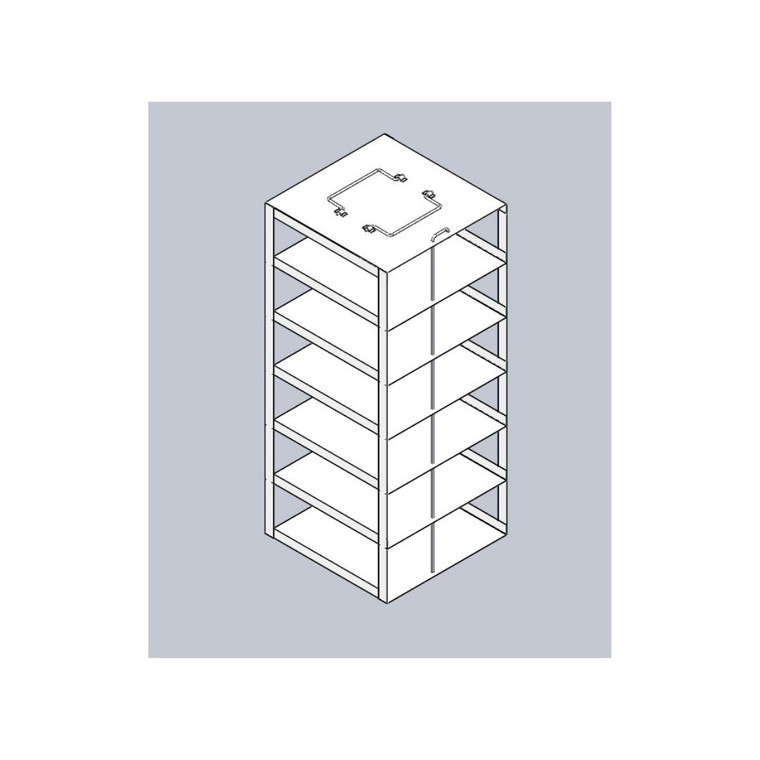 Vertical Freezer Rack for 25-Place Slide Boxes, Holds 6 boxes