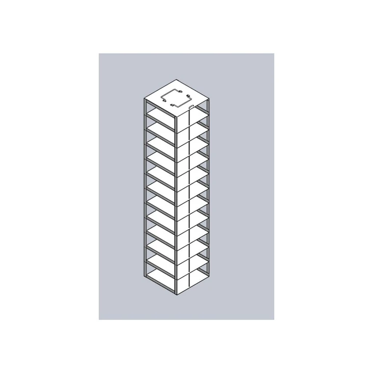 Vertical Freezer Rack for 25-Place Slide Boxes, Holds 12 boxes