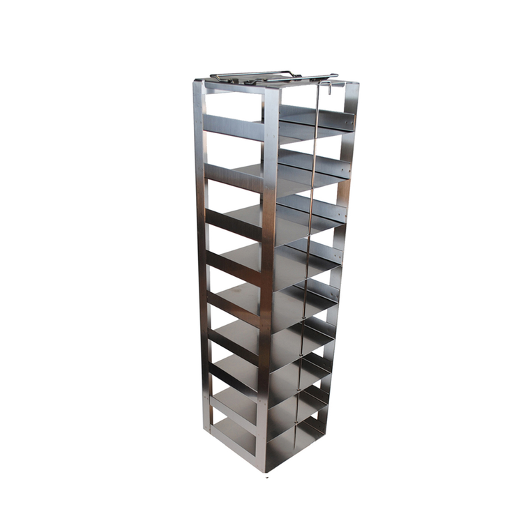 Aluminum Freezer Racks for 2" Mini Boxes, Vertical Configuration, 9 Box Capacity