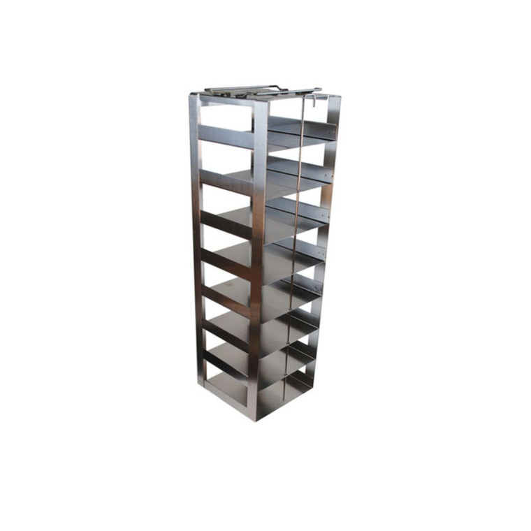 Aluminum Freezer Racks for 3" Mini Boxes, Vertical Configuration, 8 Box Capacity