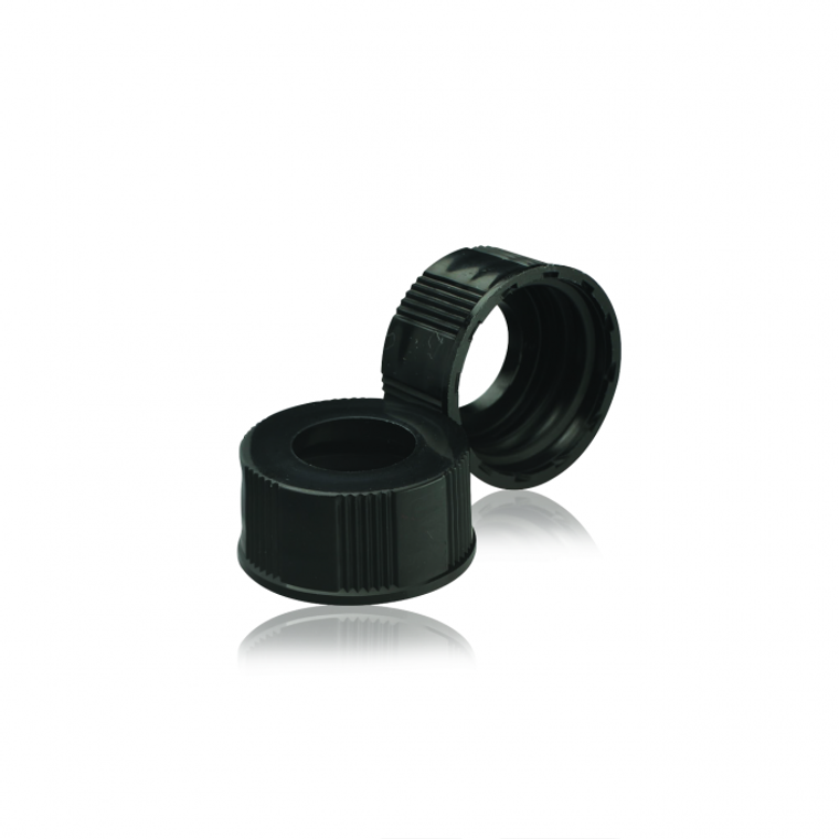 WHEATON® Black Phenolic Open Top Screw Cap, 24-400 Thread, 200/Case