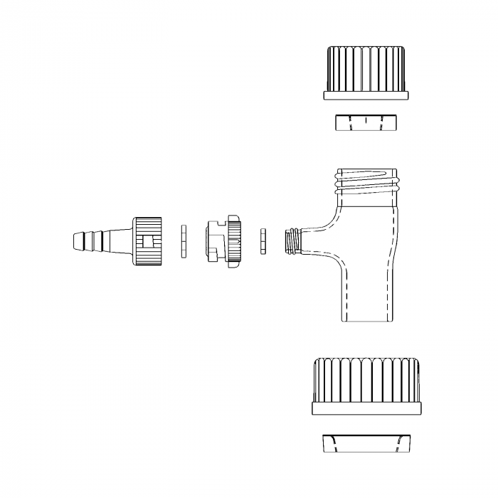 WHEATON® 47mm and 90mm Filtration Adapter Assembly, For Connection Filtration Assemblies to GL45 Bottle, 1/Case