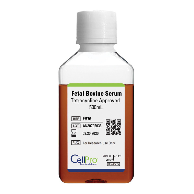 Fetal Bovine Serum (FBS), Tetracycline Approved, USDA Approved, 500mL