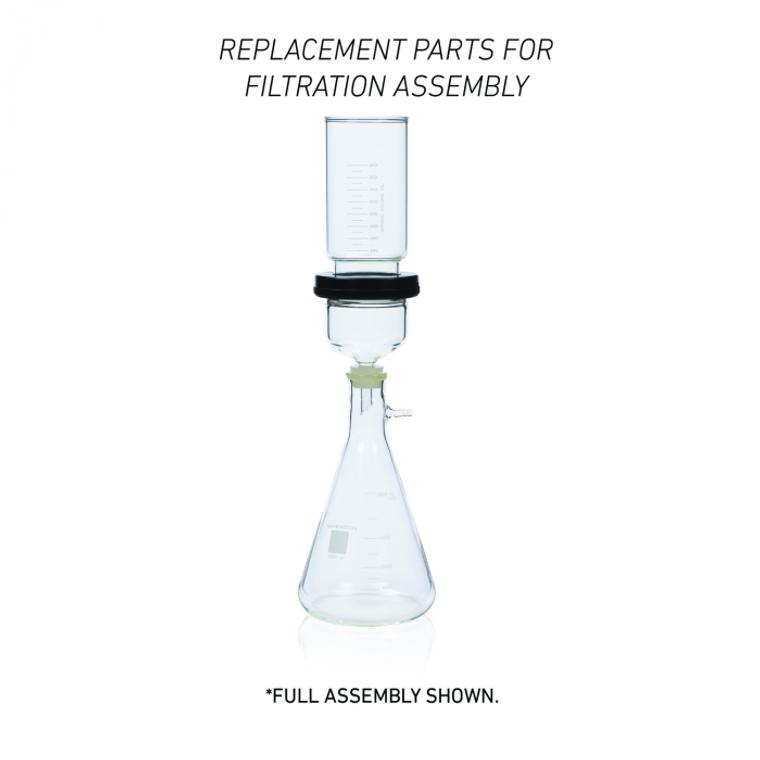 Glass Funnel, 90mm, 1L, With Screw Collar for WHAEATON® 90mm Filtration Assembly, 1/Case