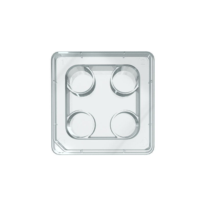 4-Well Culture Plate, PS, 66x66mm, TC Treated, Sterile, 4/Sleeve
