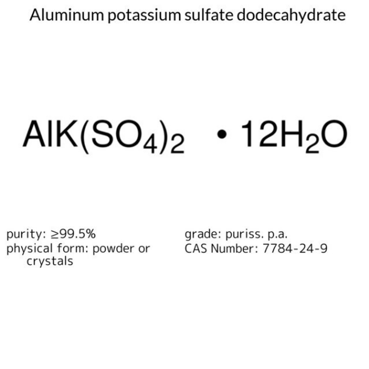 Aluminum potassium sulfate dodecahydrate, 1 X 500 g (31242-500G)