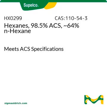 Hexanes, 98.5% ACS, ~64% n-Hexane, 1 X 20 L (HX0299-3)