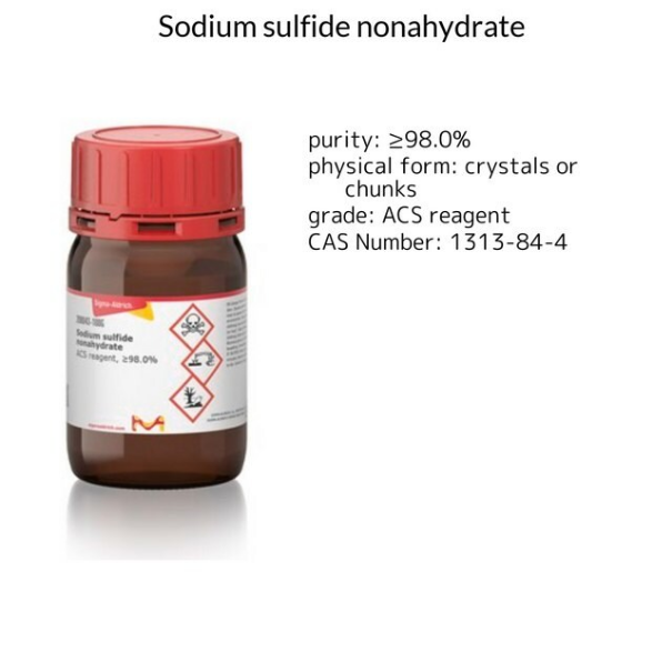 Sodium sulfide nonahydrate, 1 X 5 g (208043-5G)