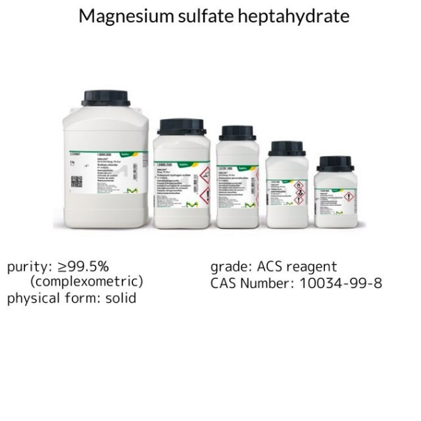 Magnesium sulfate heptahydrate, 1 X 5 kg (1058865000)