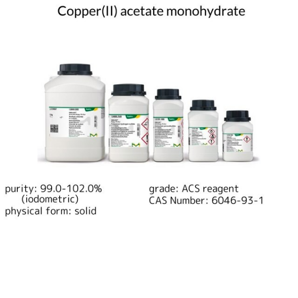 Copper(II) acetate monohydrate, 1 X 250 g (1027110250)