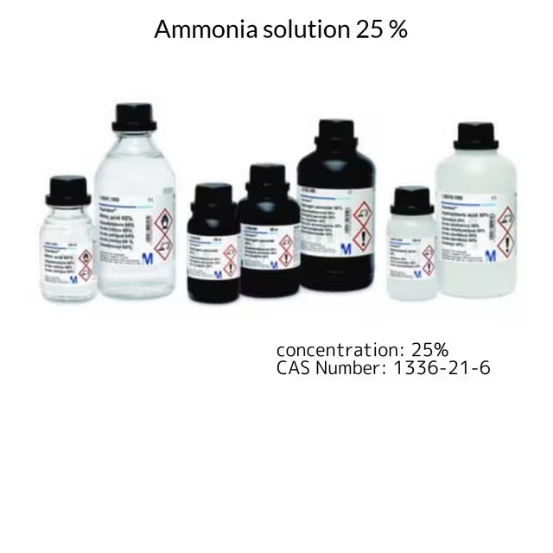 Ammonia solution 25 %, 1 X 250 mL (1054280250)