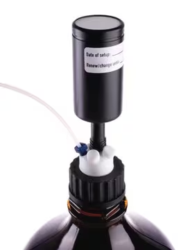 HPLC bottle adapter S40 with 3 tube connections and 1 connection for exhaust air filter, solvents disposal, 1 pkg (1038310001)