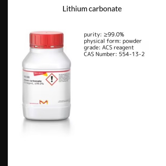 Lithium carbonate, 1 X 500 g (255823-500G)