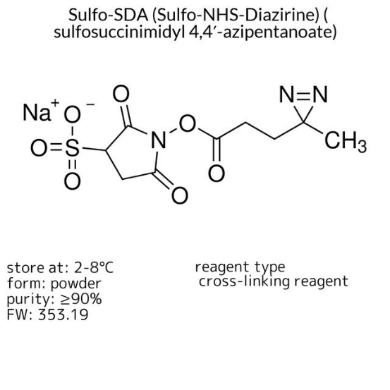 Sulfo-SDA (Sulfo-NHS-Diazirine) (sulfosuccinimidyl 4,4′-azipentanoate), 50 mg (803340-50MG)