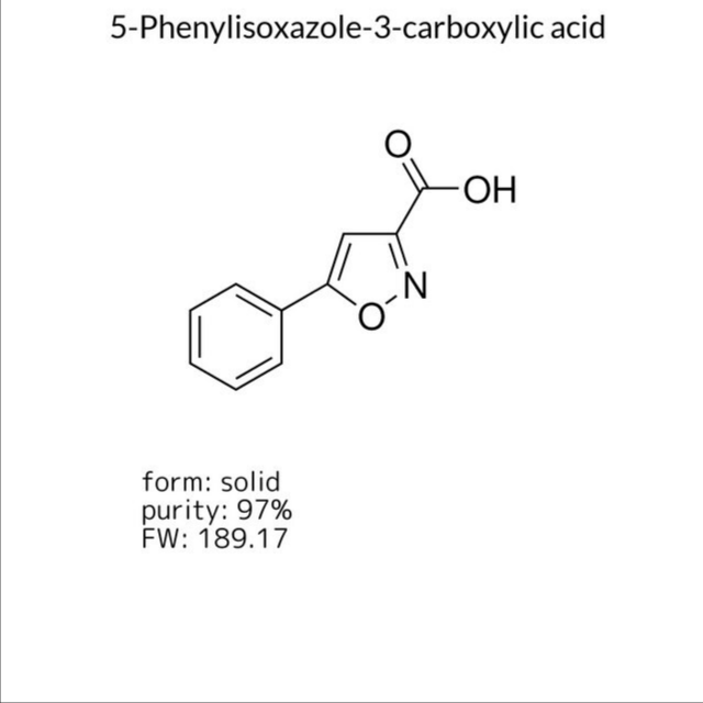 5-Phenylisoxazole-3-carboxylic acid, 1 X 5 g (645087-5G)