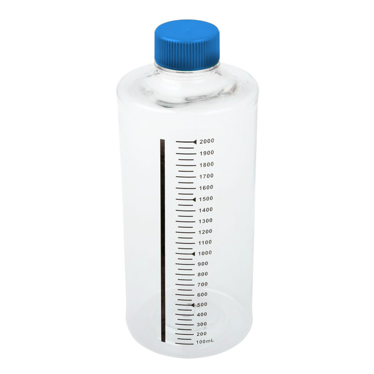 2L Roller Bottles (2000mL), 850cm² Surface Area, Individually Wrapped, Sterile, Printed Graduations, 24/Cs