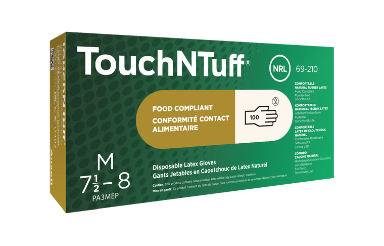 TouchNTuff® 69-210 Powder-Free, Disposable Latex Glove