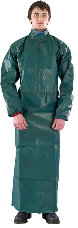 AlphaTec® 4000 Apron with Sleeves Ultrasonically Welded & Taped - Model 215