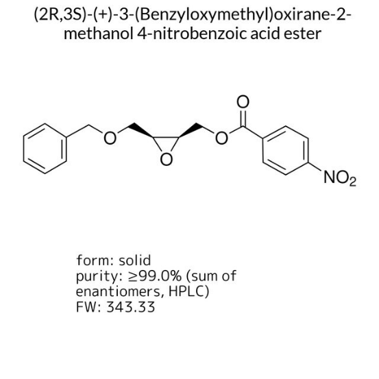 (2R,3S)-(+)-3-(Benzyloxymethyl)oxirane-2-methanol 4-nitrobenzoic acid ester, 1 X 5 g (13730-5G-F)