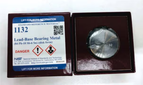 Lead-base bearing metal (84Pb - 10Sb - 6Sn), 1 disc (NIST1132)