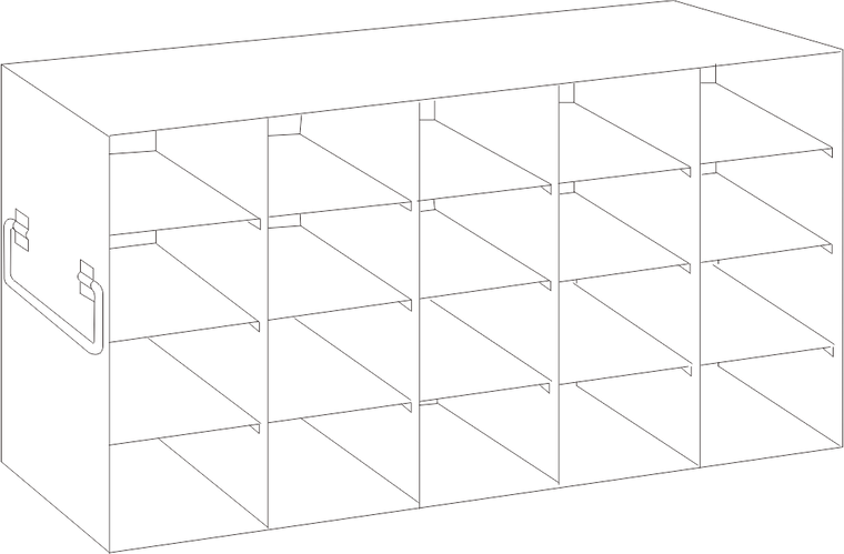 Upright Stainless Steel Freezer Rack - 2 Boxes, 5x4 Configuration