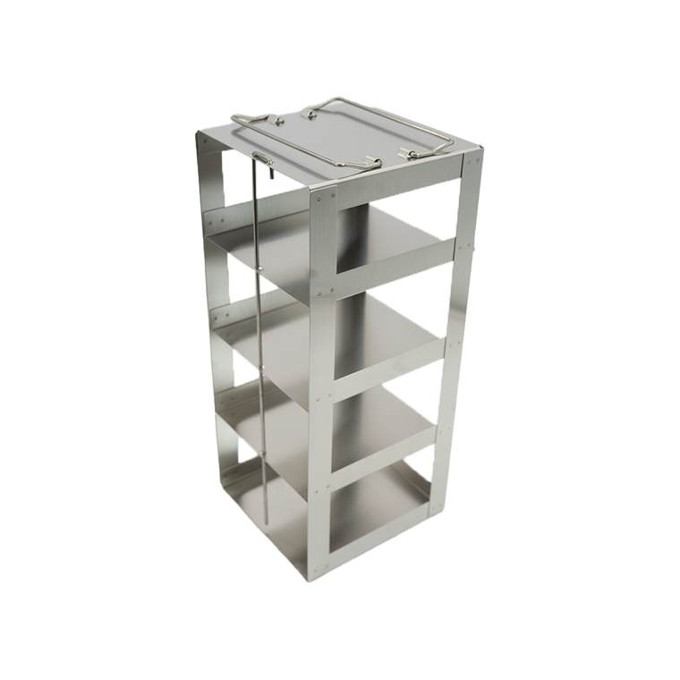 Stainless Steel Freezer Racks for 3" Boxes, Vertical Configuration, 4 Box Capacity