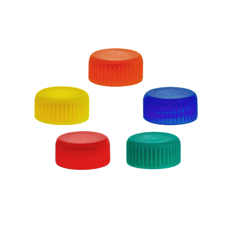 Screw cap for 2.0mL (MT3172) microtube, assorted colors (red, blue, green, yellow, orange), w/ O-ring, non-sterile, 1000/Case