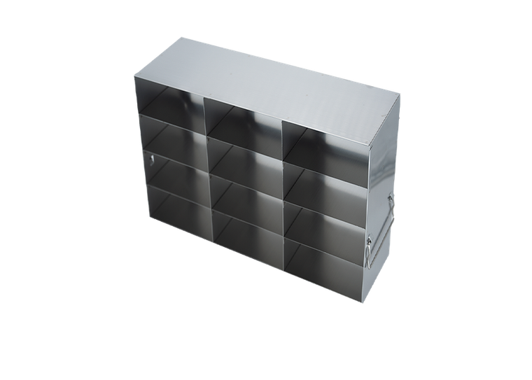 Upright Stainless-Steel Freezer Rack for 3" Boxes, 3 x 4 Configuration, 12 Box Capacity